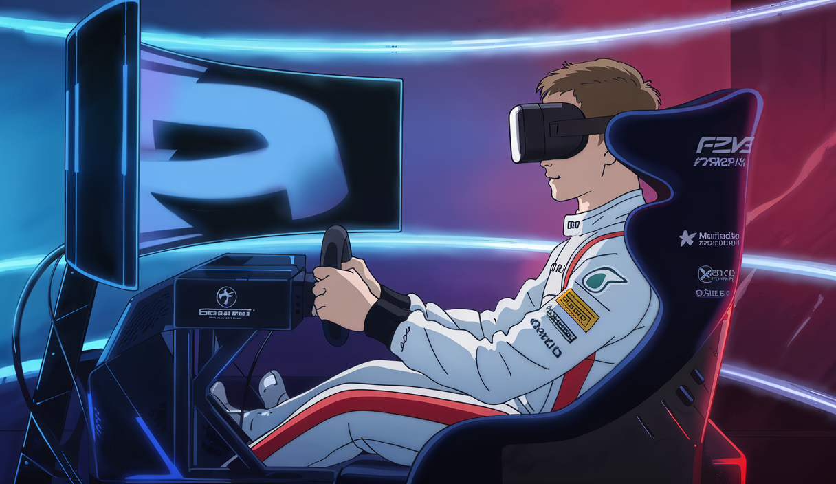 Portrait inspirant du jeune pilote de simracing Arjen Kräling se préparant pour la Formule 4