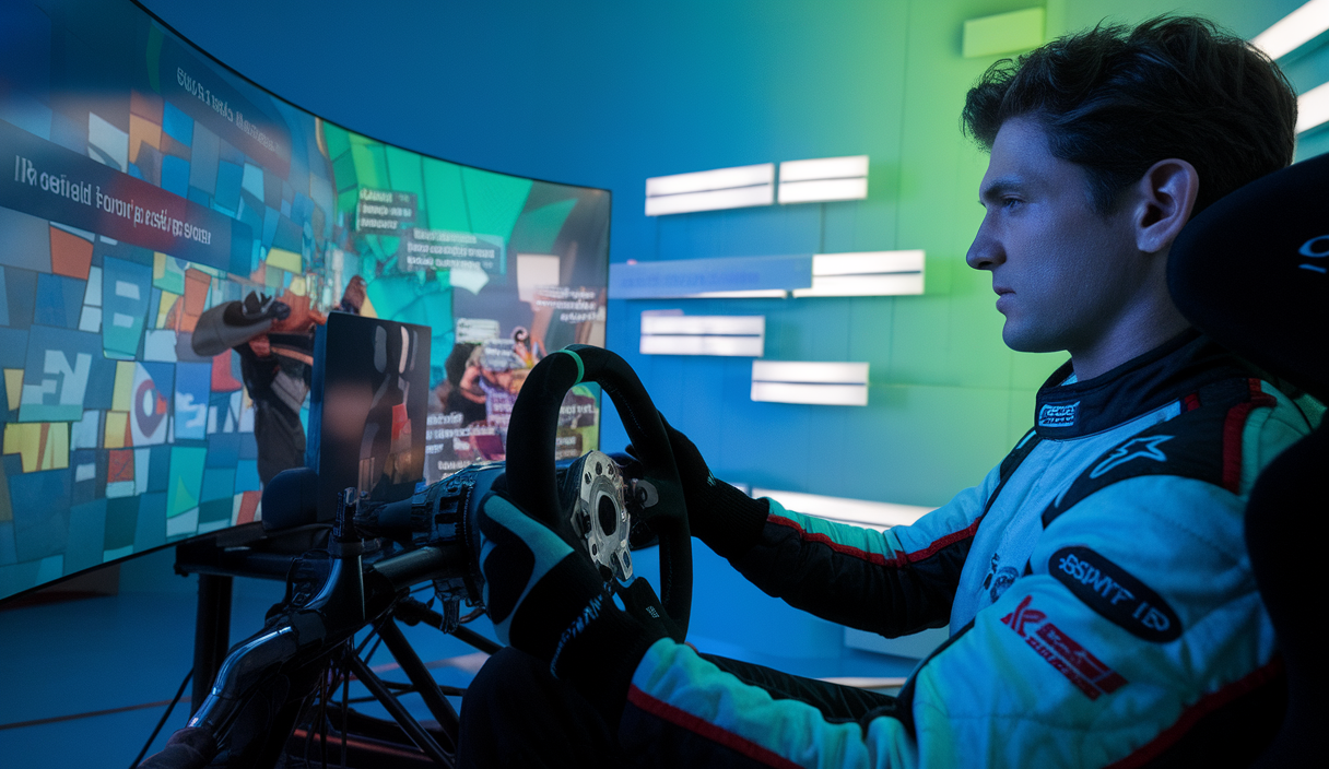 Illustration évoquant l'influence de la communauté sur le SimRacing via les réseaux sociaux