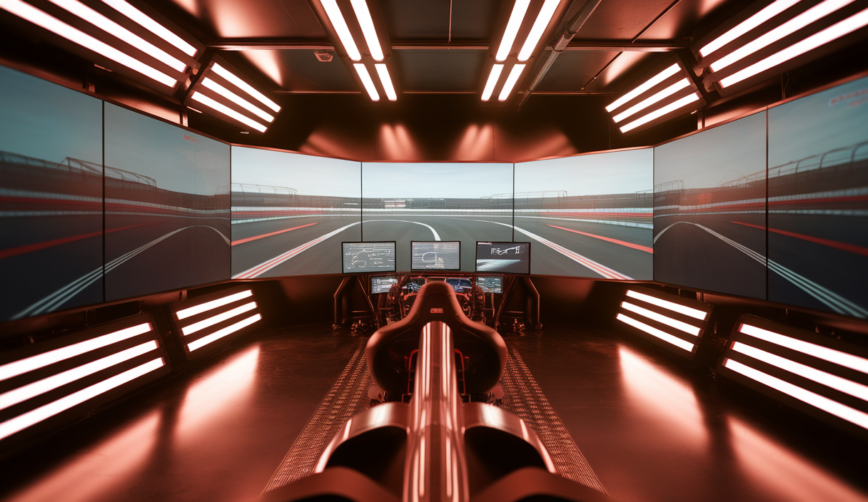 Image d'une simulation de course automobile ultra-réaliste
