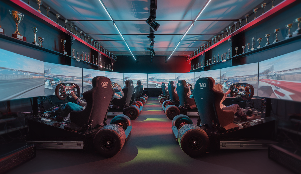 Passionnés de SimRacing découverant des tendances technologiques