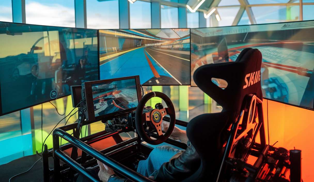 Une scène vibrante de sim racing avec des équipements accessibles et une communauté accueillante
