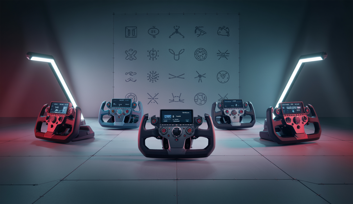 Illustration détaillée de bases de volant direct drive pour sim racing