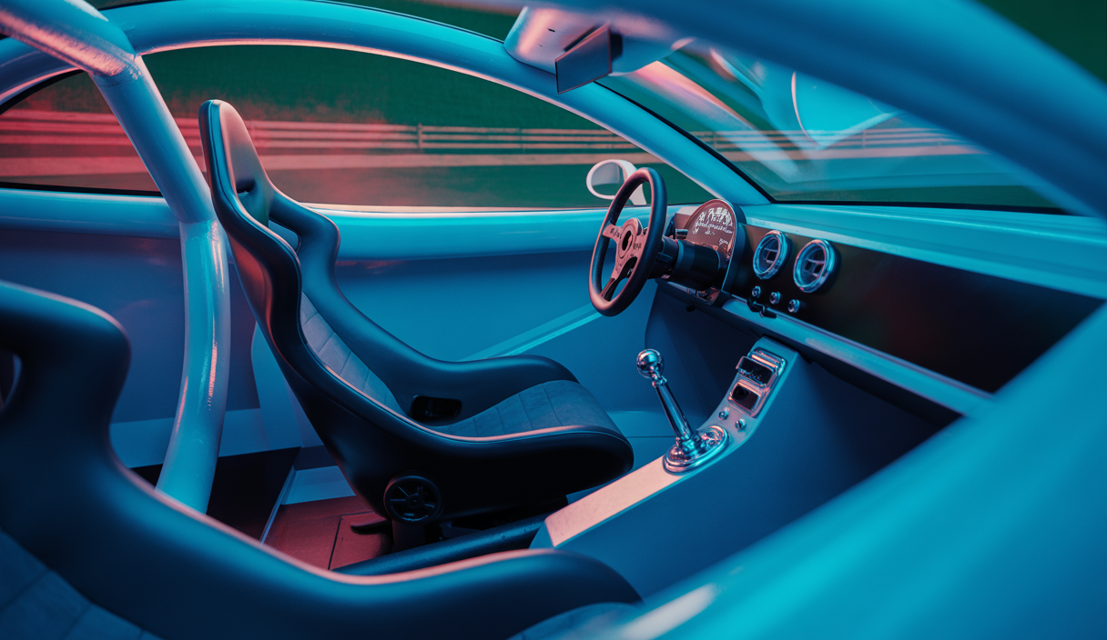 Setup sim racing personnalisé de Colin avec cockpit, volant et pédales