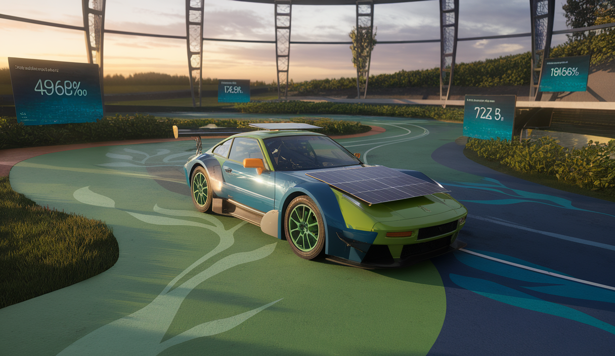 Illustration artistique du développement durable en SimRacing