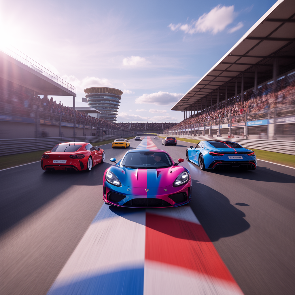 Des hypercars en pleine course sur un circuit d'endurance.