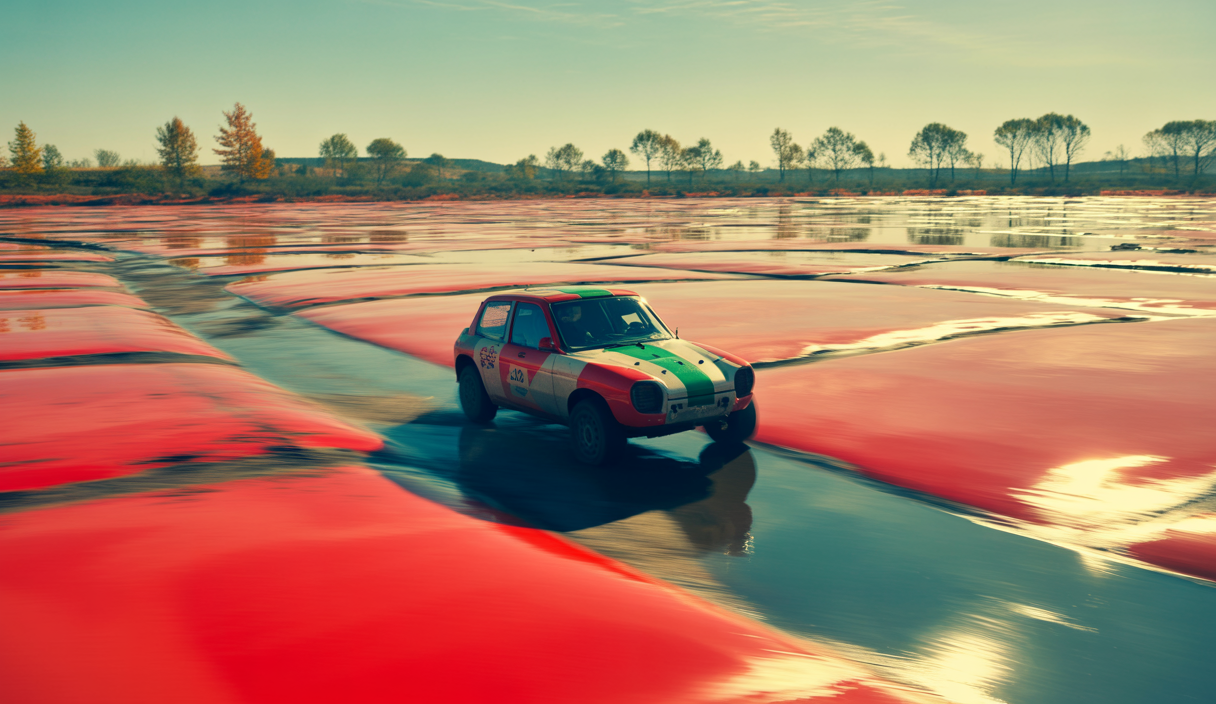 Illustration dynamique d'un rallye automobile sous licence WRC