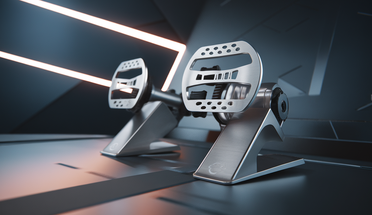 Illustration artistique des pédales Simagic P1000 pour sim racing