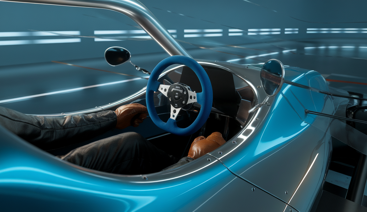 Illustration sur les technologies de sim racing avec systèmes haptiques