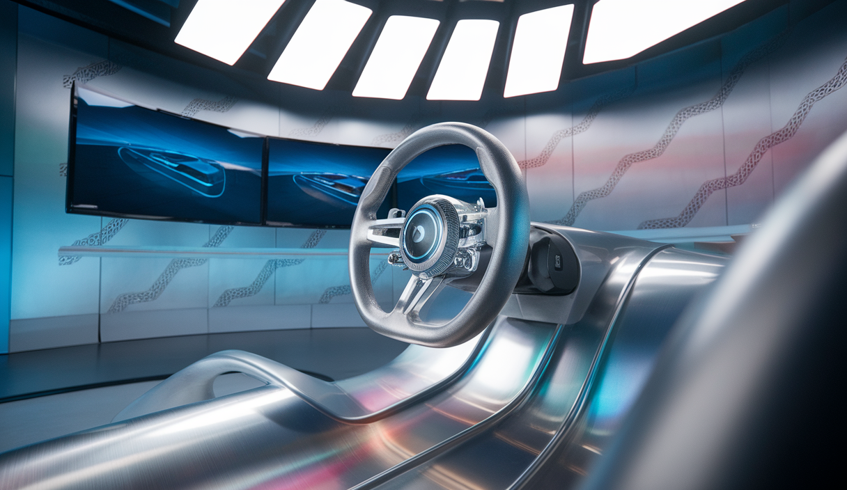 Vue détaillée et moderne des équipements de sim racing Simagic P1000 en 2025