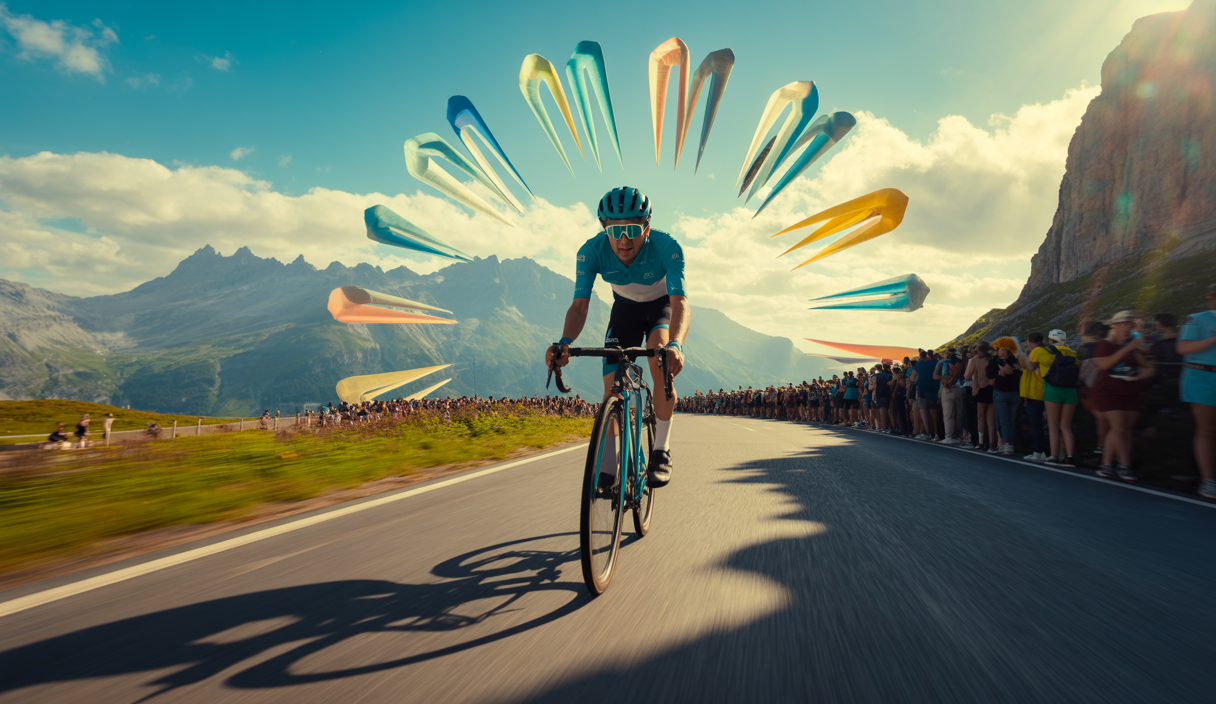 Illustration immersive de simulation cycliste révolutionnaire utilisant Unreal Engine 5 pour le Tour de France 2025