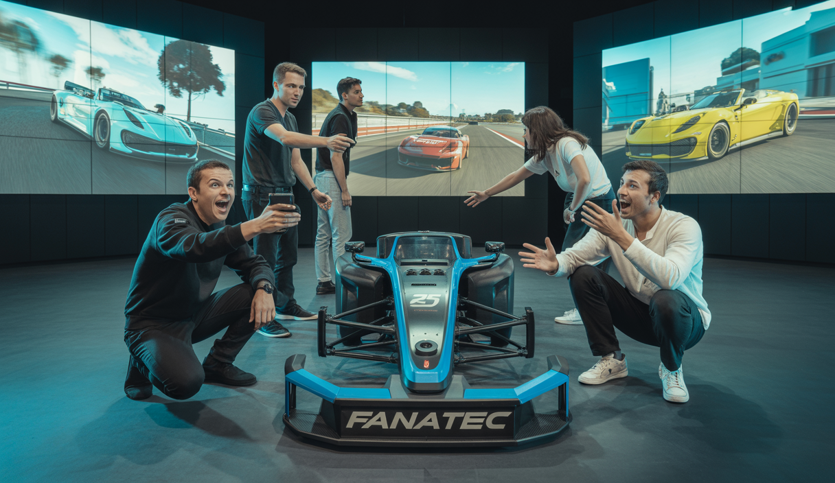Image illustrant le renforcement de la communauté sim racing par Fanatec grâce à l'innovation technologique.