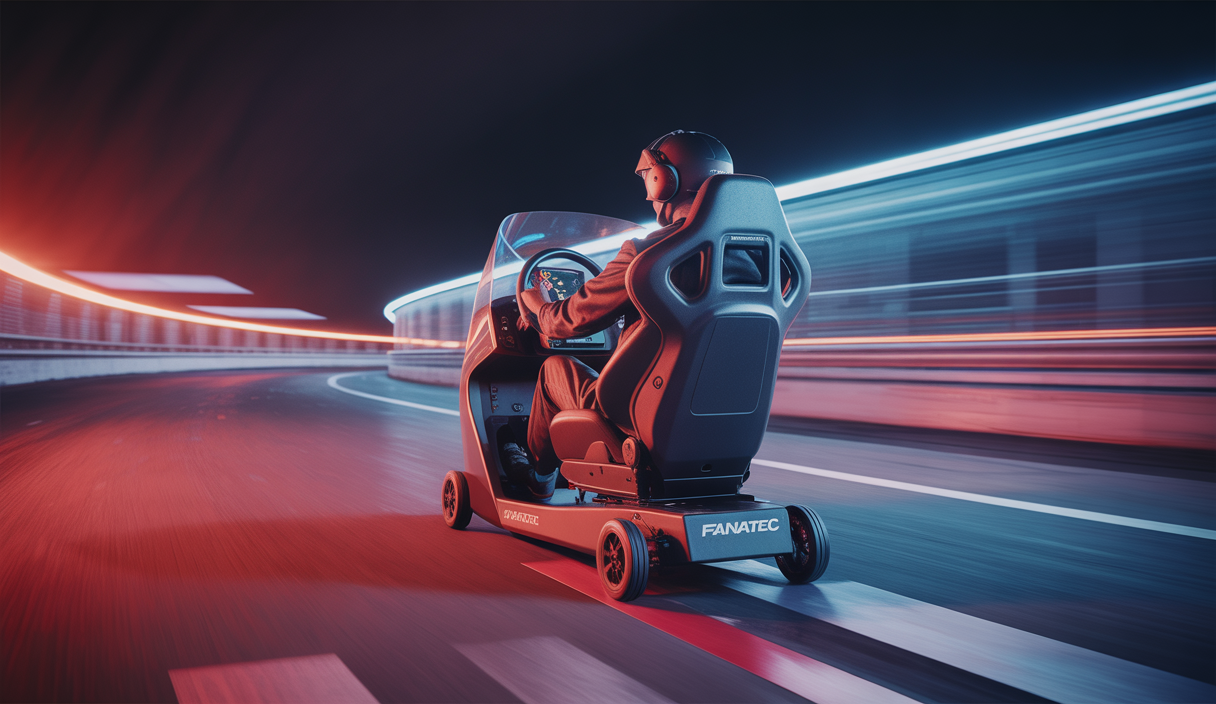 Simulateur de course Fanatec à haute précision offrant immersion réaliste.